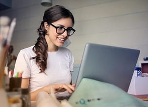 woman browsing the internet