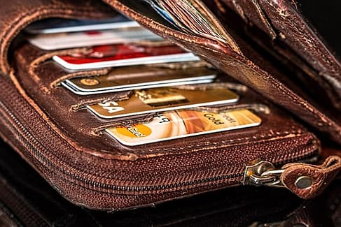 credit cards in a wallet